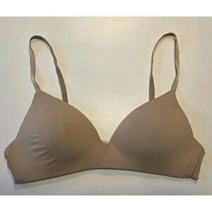 Victoria's Secret Wireless T-Shirt Bra 36B Beige Nude Lightly Lined B80